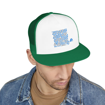 FULOVEK - Tribal Bohemian Embroidered 5 Panel Trucker Cap, Casual Streetwear Hat, Festival Accessory, Summer Fashion, Unique Gift Idea