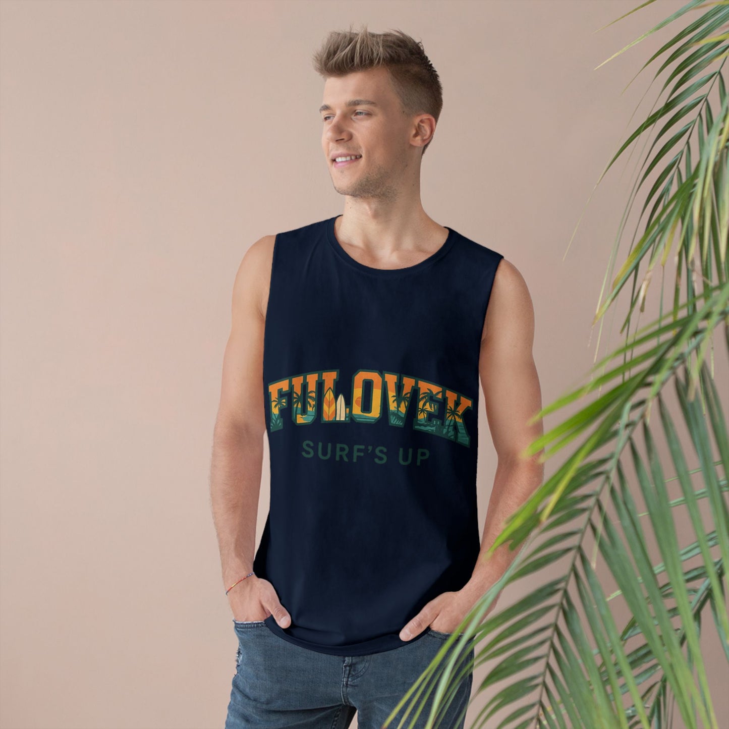 FULOVEK - Unisex Surf's Up Tank Top - Relaxed Casual Style for Beach Lovers