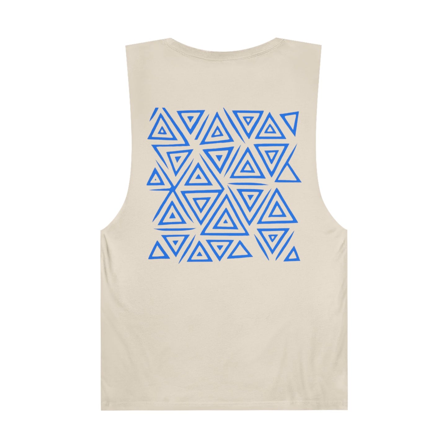 FULOVEK - Unisex Barnard Geometric Tribal BLUE Tank Top | Casual Summer Wear, Beach Attire, Workout Shirt, Graphic Tee, Gift for Friends