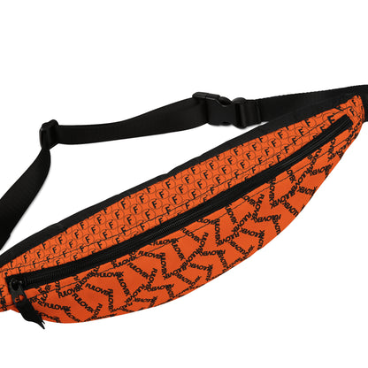 FULOVEK Stylish Orange Fanny Pack with Trendy Logo Design - Perfect for Festivals and Everyday Use