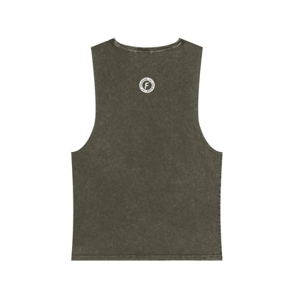 FULOVEK - Unisex Stonewash Tank Top - Surf's Up Design for Beach Lovers