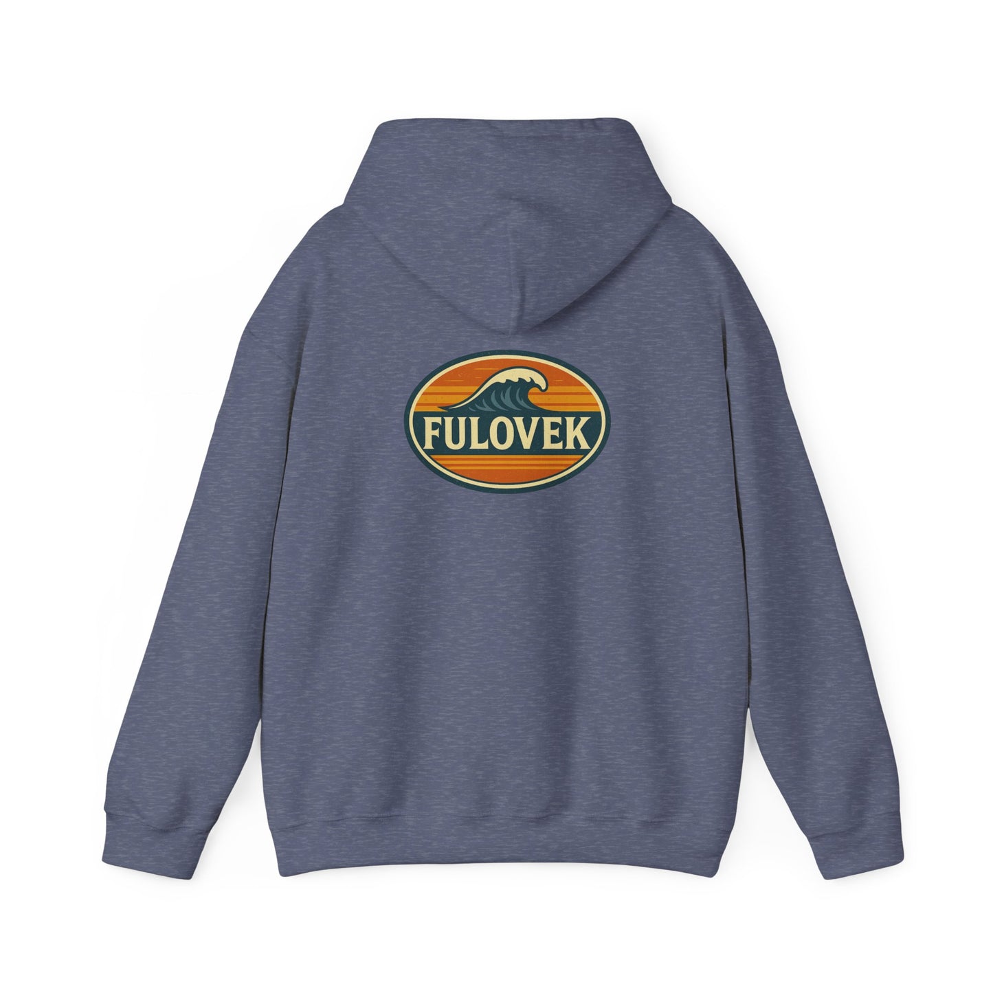 FULOVEK - Vintage Wave Logo Unisex Hoodie, Cozy Gift for Friends, Surf Culture Apparel, Casual Streetwear, Perfect for All Seasons