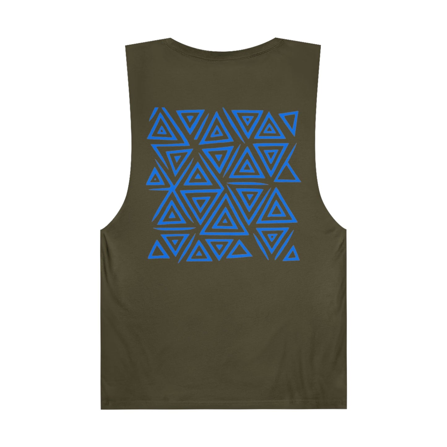FULOVEK - Unisex Barnard Geometric Tribal BLUE Tank Top | Casual Summer Wear, Beach Attire, Workout Shirt, Graphic Tee, Gift for Friends