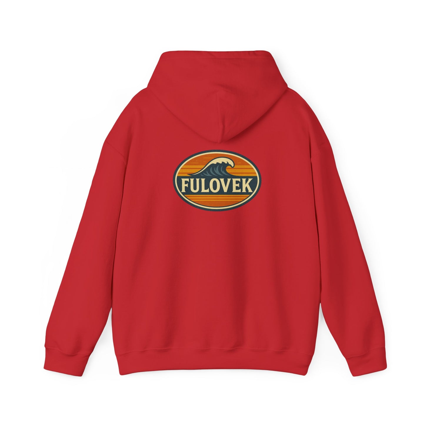 FULOVEK - Vintage Wave Logo Unisex Hoodie, Cozy Gift for Friends, Surf Culture Apparel, Casual Streetwear, Perfect for All Seasons
