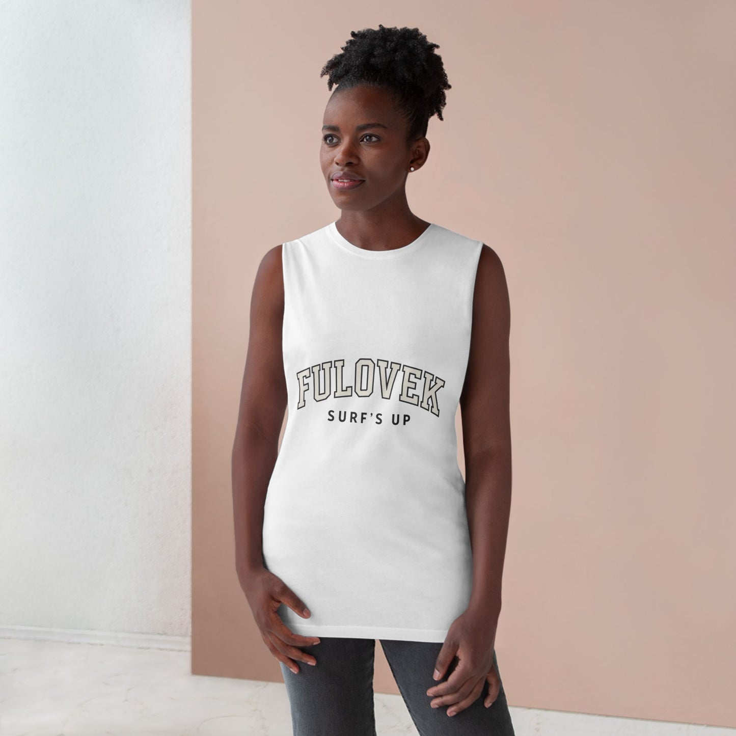FULOVEK - Unisex Surf's Up Tank Top - Relaxed Casual Style for Beach Lovers