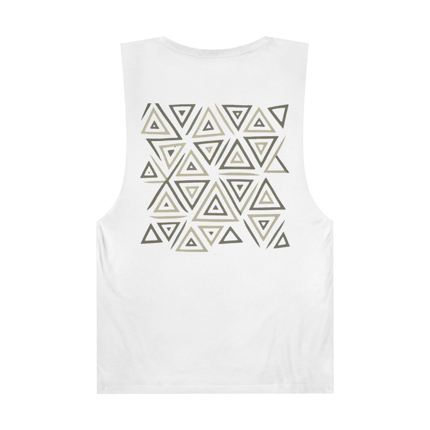 FULOVEK - Unisex Barnard Geometric Tribal GREY Tank Top | Casual Summer Wear, Beach Attire, Workout Shirt, Graphic Tee, Gift for Friends