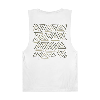 FULOVEK - Unisex Barnard Geometric Tribal GREY Tank Top | Casual Summer Wear, Beach Attire, Workout Shirt, Graphic Tee, Gift for Friends