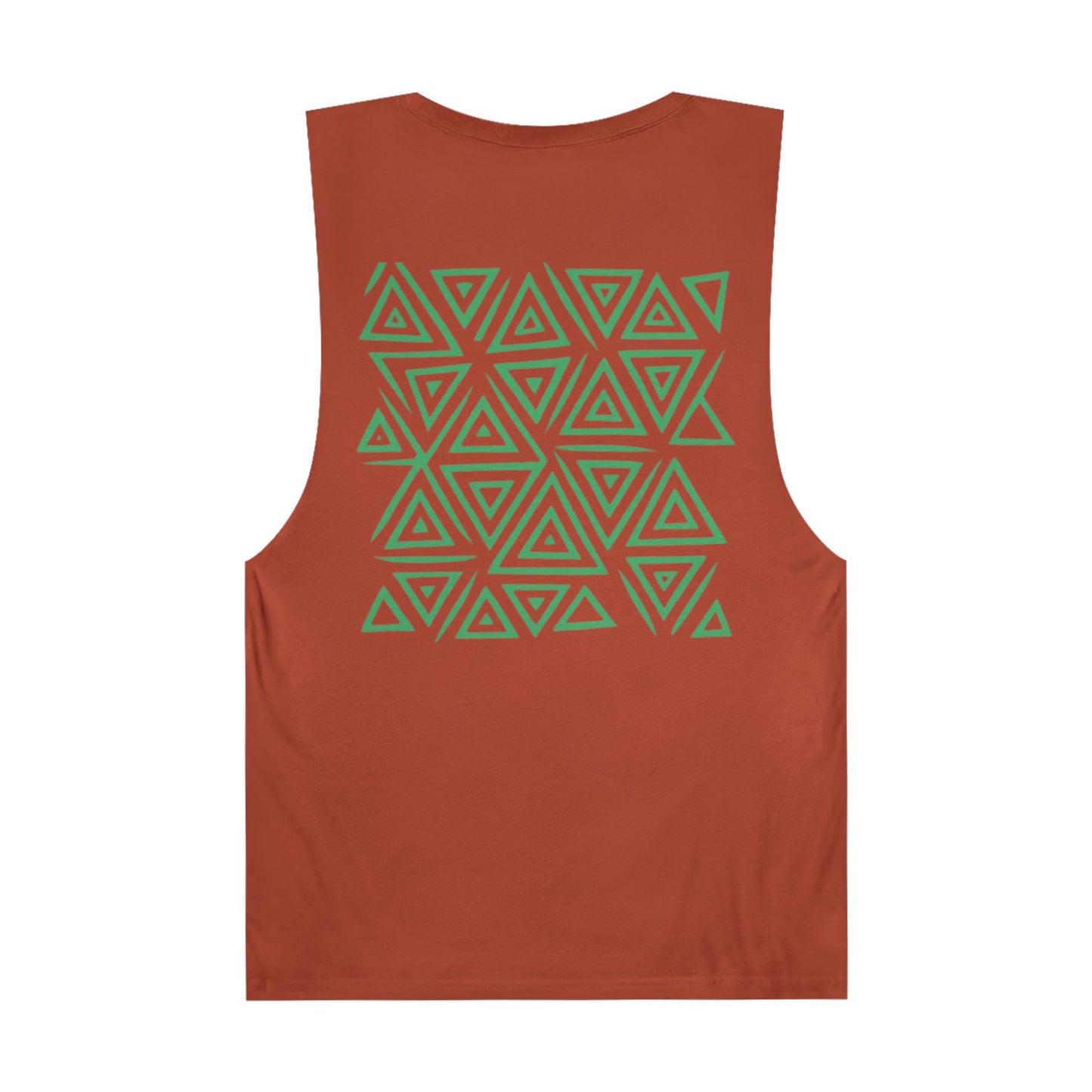 FULOVEK - Unisex Barnard Geometric Tribal GREEN Tank Top | Casual Summer Wear, Beach Attire, Workout Shirt, Graphic Tee, Gift for Friends