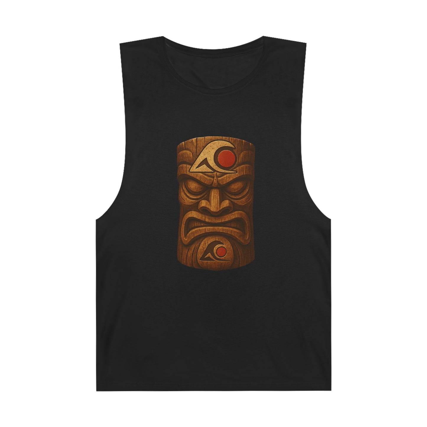 Unisex Tiki Tank Top, Summer Casual Wear, Tropical Vacation Shirt, Beach Party Attire, Outdoor Festival Clothing