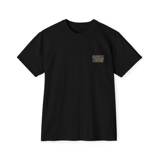 FULOVEK - Tribal Pocket T-Shirt - Casual Comfort for Everyday Wear, Unisex Tee, Summer Essential, Gift for Him/Her, Relaxed Style