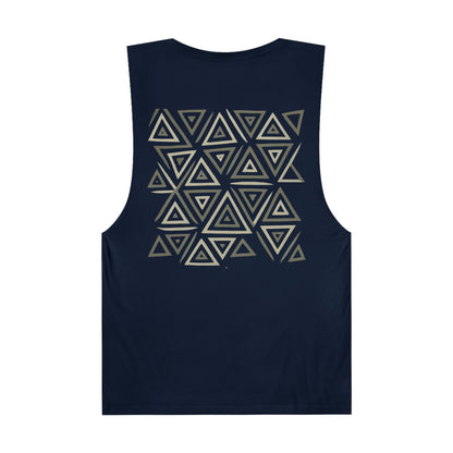 FULOVEK - Unisex Barnard Geometric Tribal GREY Tank Top | Casual Summer Wear, Beach Attire, Workout Shirt, Graphic Tee, Gift for Friends