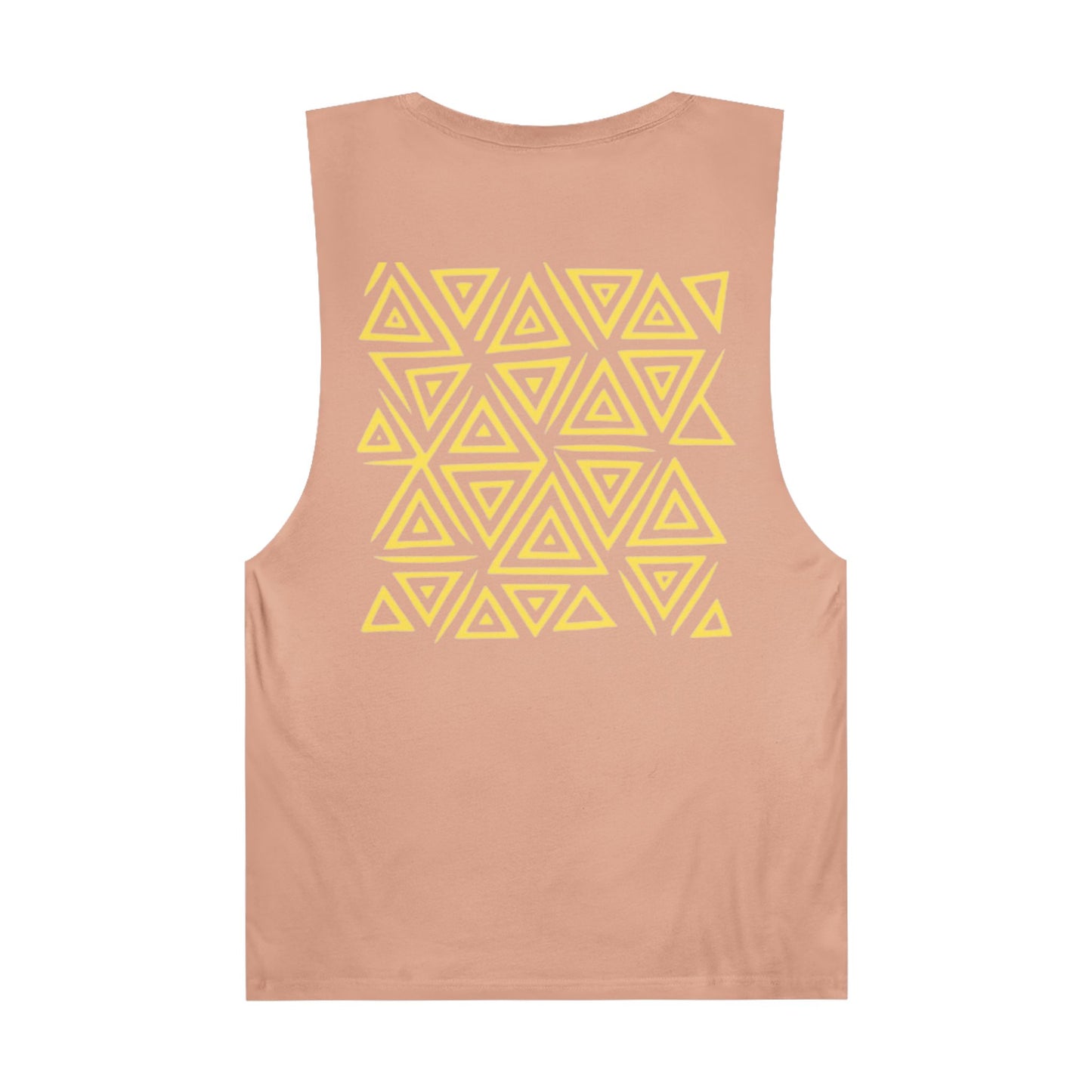 FULOVEK - Unisex Barnard Geometric Tribal YELLOW Tank Top | Casual Summer Wear, Beach Attire, Workout Shirt, Graphic Tee, Gift for Friends
