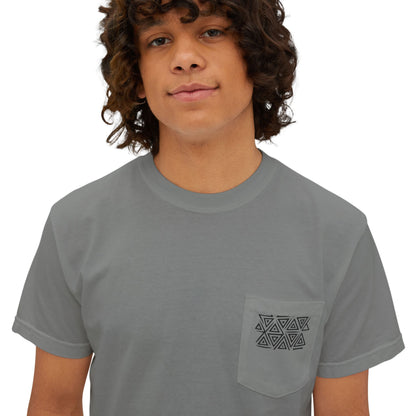 FULOVEK - Tribal Pocket T-Shirt - Casual Comfort for Everyday Wear, Unisex Tee, Summer Essential, Gift for Him/Her, Relaxed Style