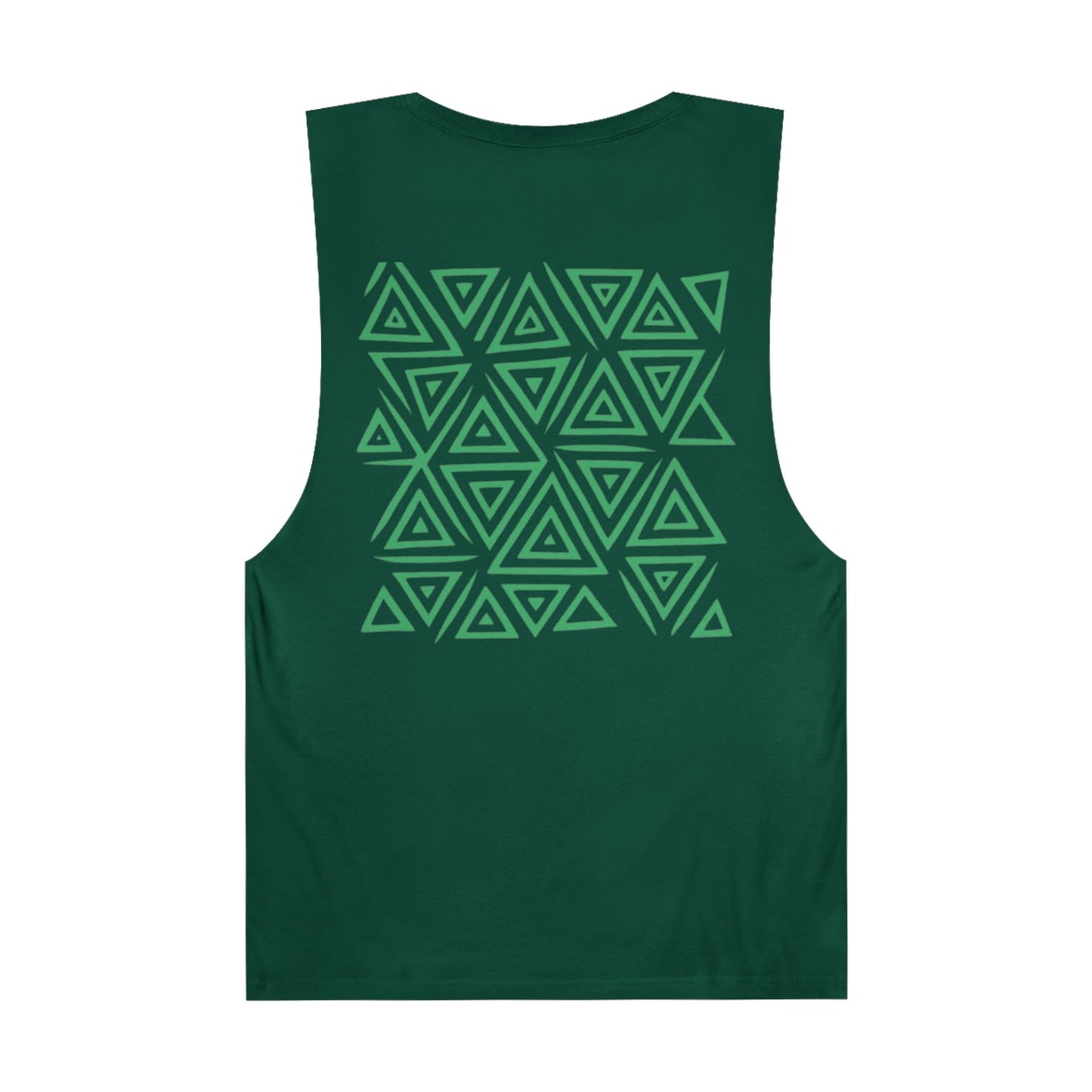 FULOVEK - Unisex Barnard Geometric Tribal GREEN Tank Top | Casual Summer Wear, Beach Attire, Workout Shirt, Graphic Tee, Gift for Friends