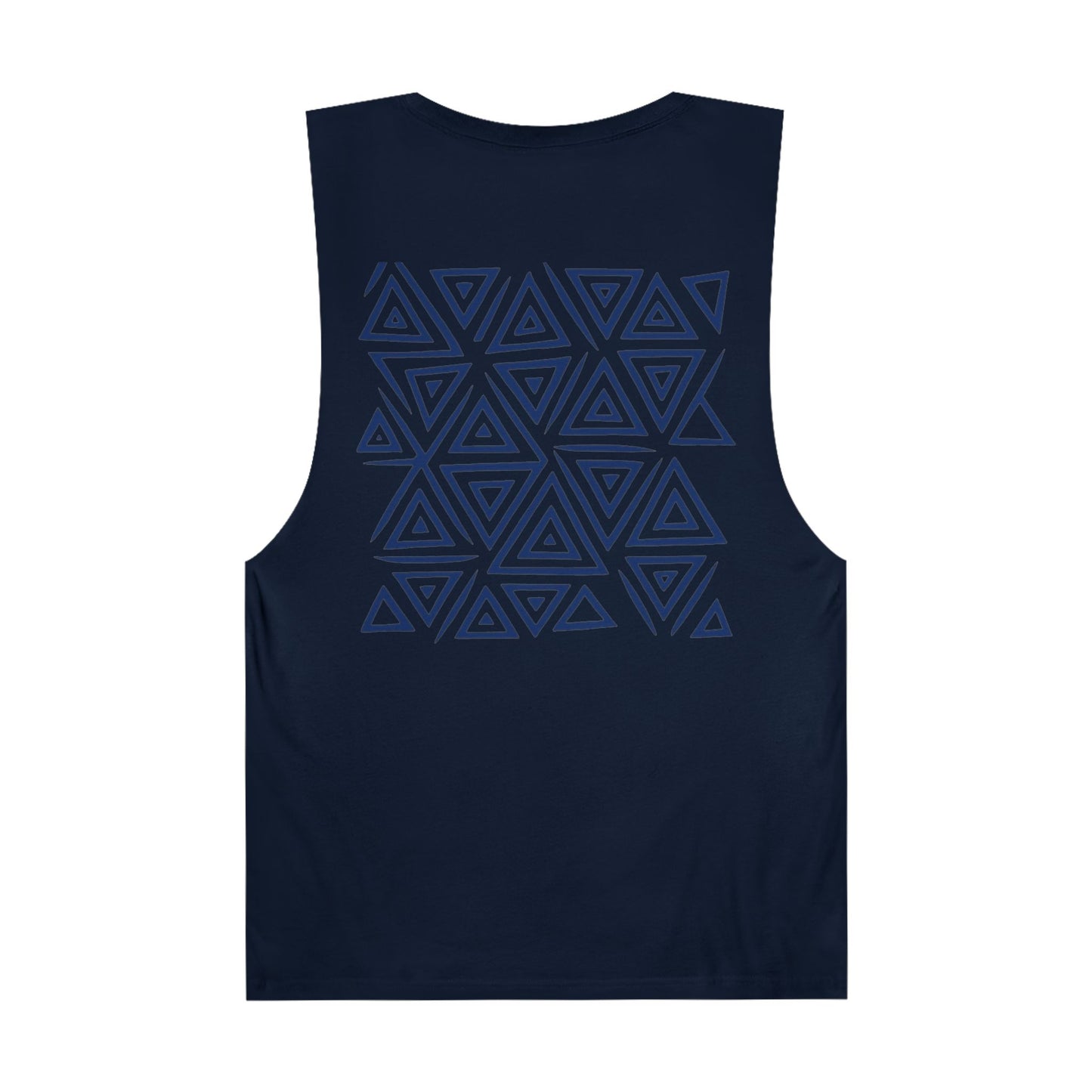 FULOVEK - Unisex Barnard Geometric Tribal DARK BLUE Tank Top | Casual Summer Wear, Beach Attire, Workout Shirt, Graphic Tee, Gift for Friends