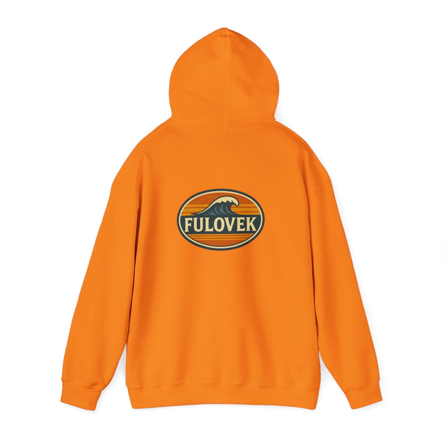 FULOVEK - Vintage Wave Logo Unisex Hoodie, Cozy Gift for Friends, Surf Culture Apparel, Casual Streetwear, Perfect for All Seasons
