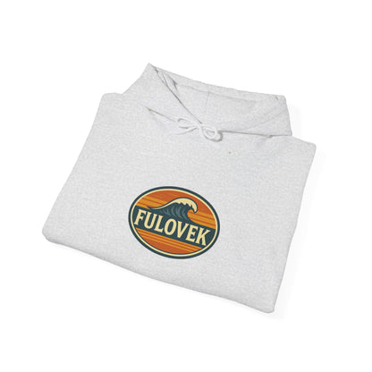 FULOVEK - Vintage Wave Logo Unisex Hoodie, Cozy Gift for Friends, Surf Culture Apparel, Casual Streetwear, Perfect for All Seasons