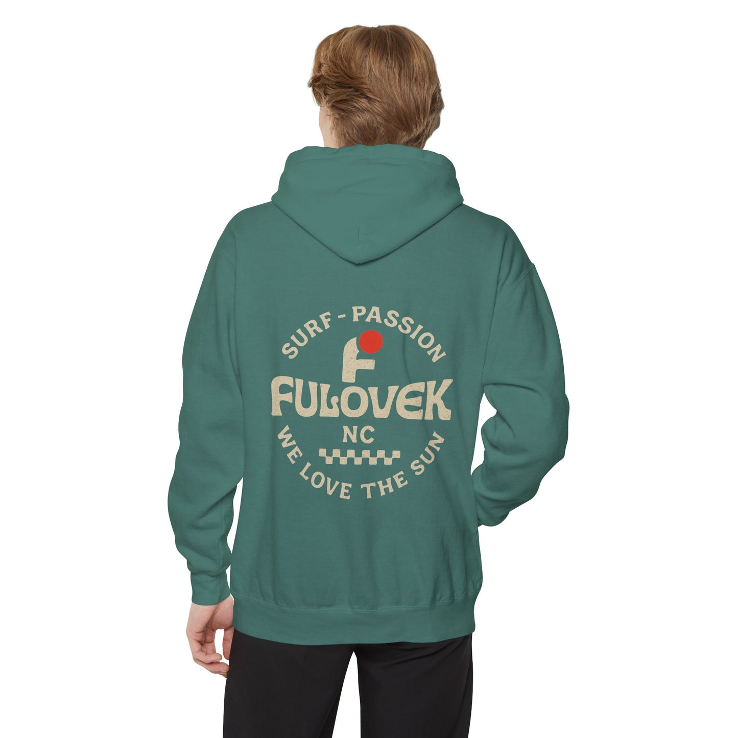 FULOVEK - Surf-Inspired Unisex Hoodie - We Love the Sun - Casual Style, Beach Vibes, Perfect for Gifts, Summer Wear, Adventure Ready