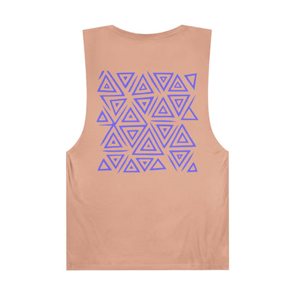 FULOVEK - Unisex Barnard Geometric Tribal PURPLE BLUE Tank Top | Casual Summer Wear, Beach Attire, Workout Shirt, Graphic Tee, Gift for Friends