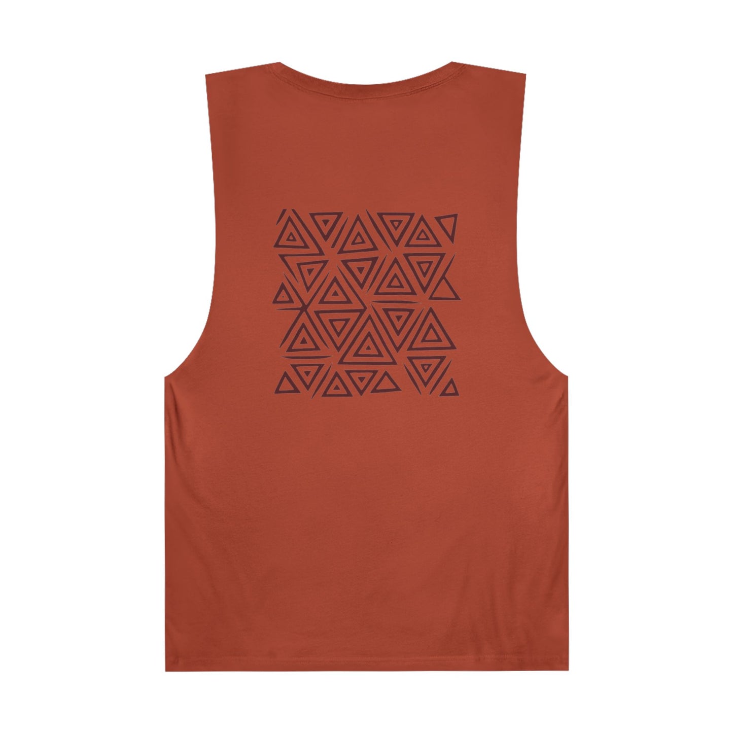 FULOVEK - Unisex Barnard Geometric Tribal BROWN Tank Top | Casual Summer Wear, Beach Attire, Workout Shirt, Graphic Tee, Gift for Friends