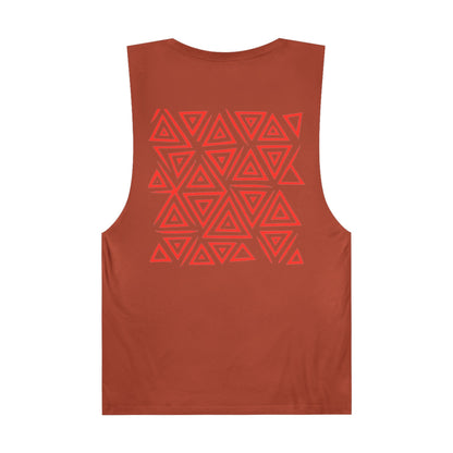 FULOVEK - Unisex Barnard Geometric Tribal RED Tank Top | Casual Summer Wear, Beach Attire, Workout Shirt, Graphic Tee, Gift for Friends