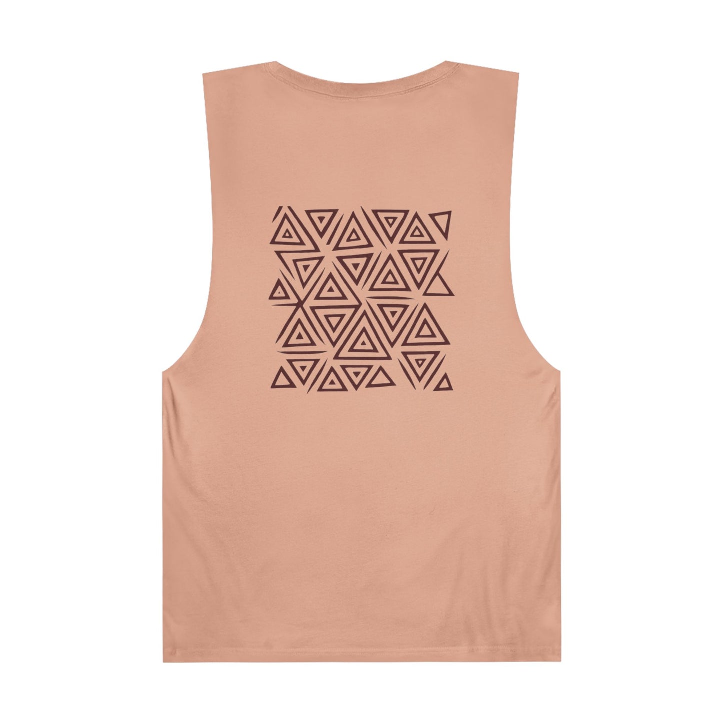 FULOVEK - Unisex Barnard Geometric Tribal BROWN Tank Top | Casual Summer Wear, Beach Attire, Workout Shirt, Graphic Tee, Gift for Friends