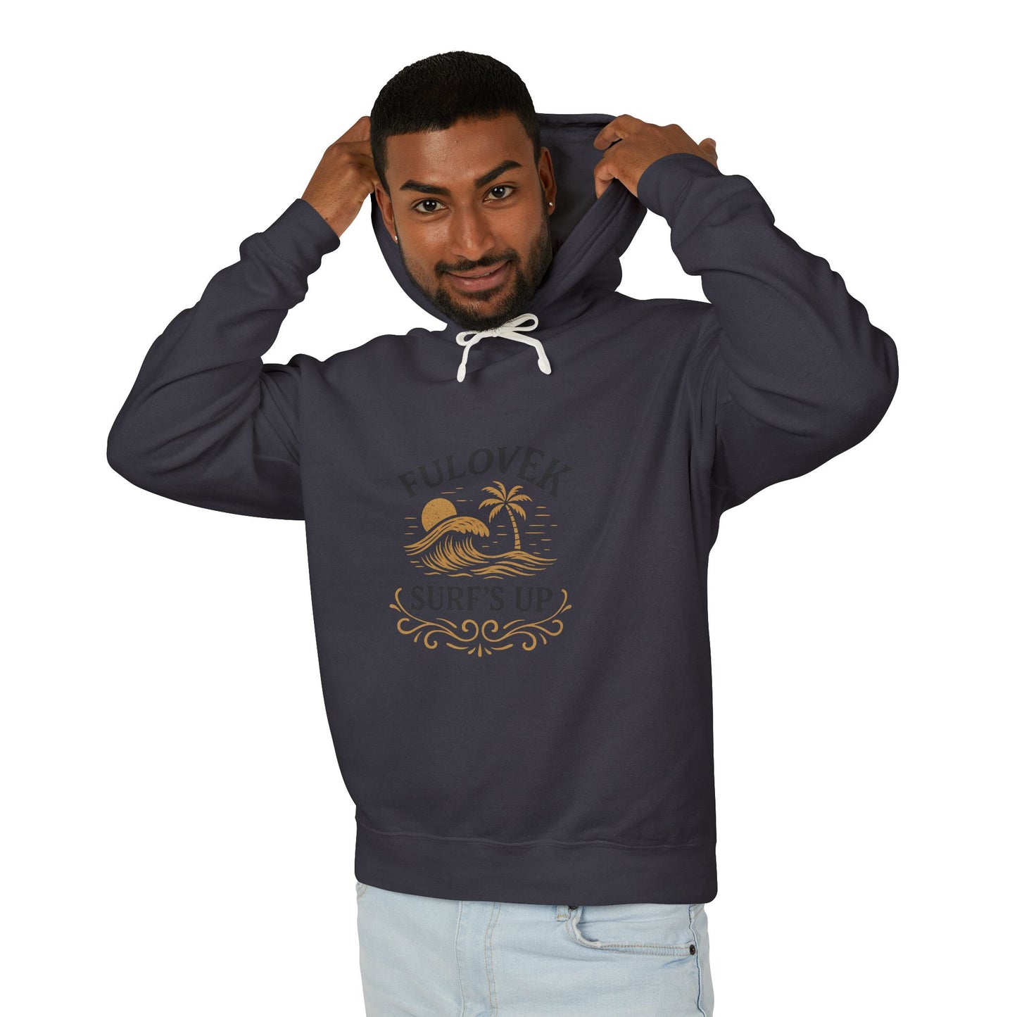 FULOVEK - Surf's Up Unisex Hooded Sweatshirt - Beach Vibes Apparel, Casual Wear, Gift for Surfers, Summer Fashion, Comfortable Lightweight Hoodie