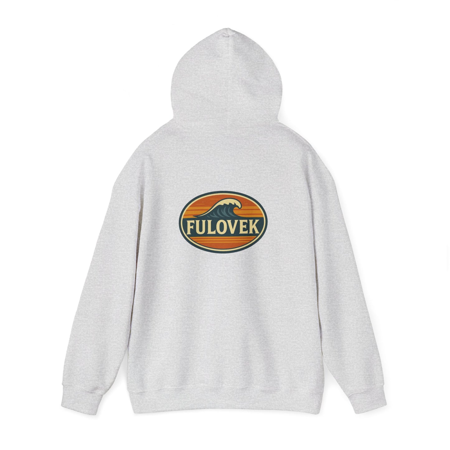 FULOVEK - Vintage Wave Logo Unisex Hoodie, Cozy Gift for Friends, Surf Culture Apparel, Casual Streetwear, Perfect for All Seasons