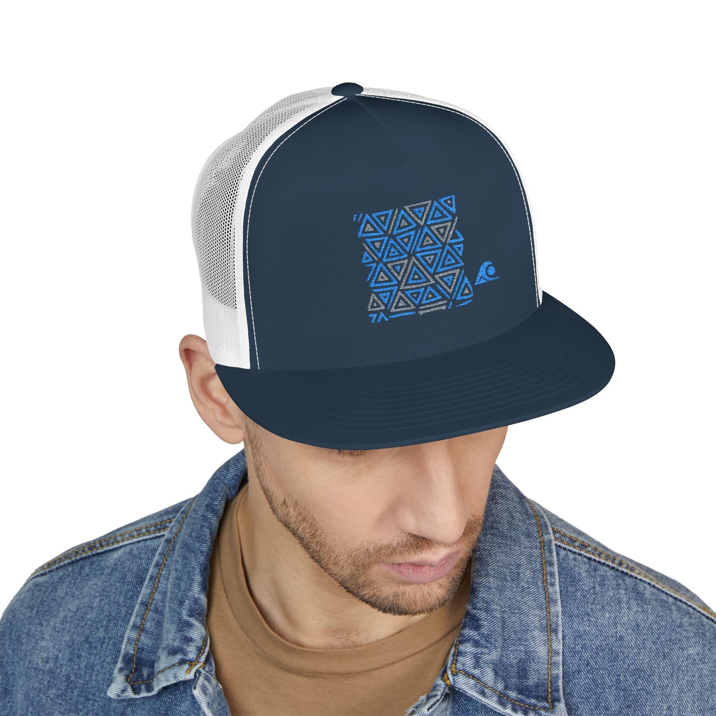 FULOVEK - Tribal Bohemian Embroidered 5 Panel Trucker Cap, Casual Streetwear Hat, Festival Accessory, Summer Fashion, Unique Gift Idea