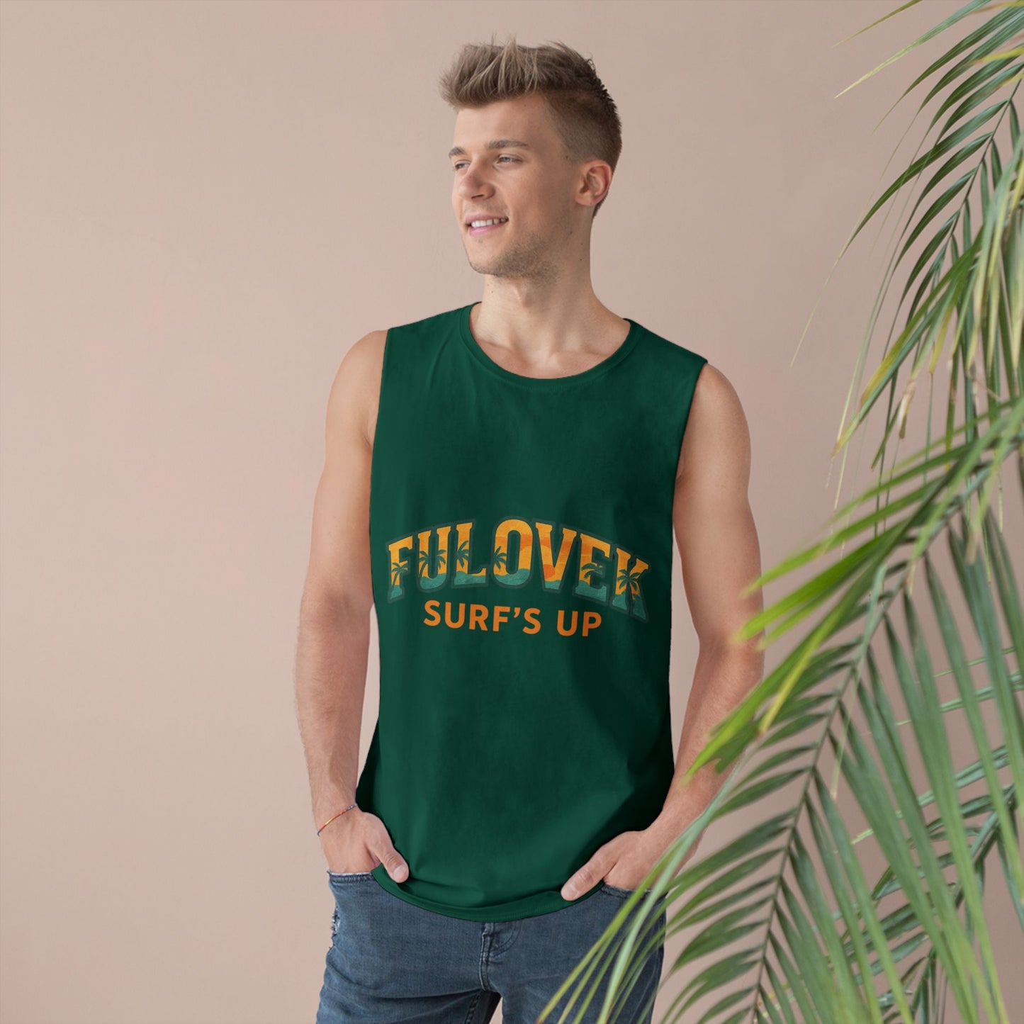 FULOVEK - Unisex Surf's Up Tank Top - Relaxed Casual Style for Beach Lovers