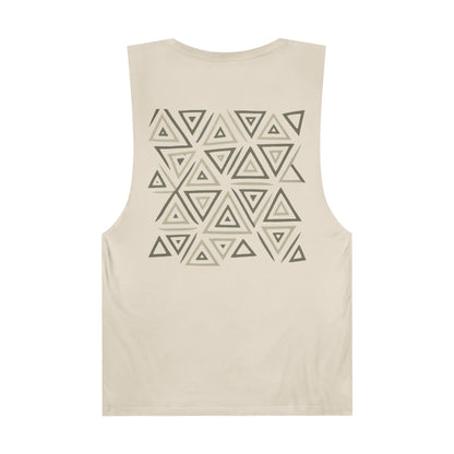 FULOVEK - Unisex Barnard Geometric Tribal GREY Tank Top | Casual Summer Wear, Beach Attire, Workout Shirt, Graphic Tee, Gift for Friends