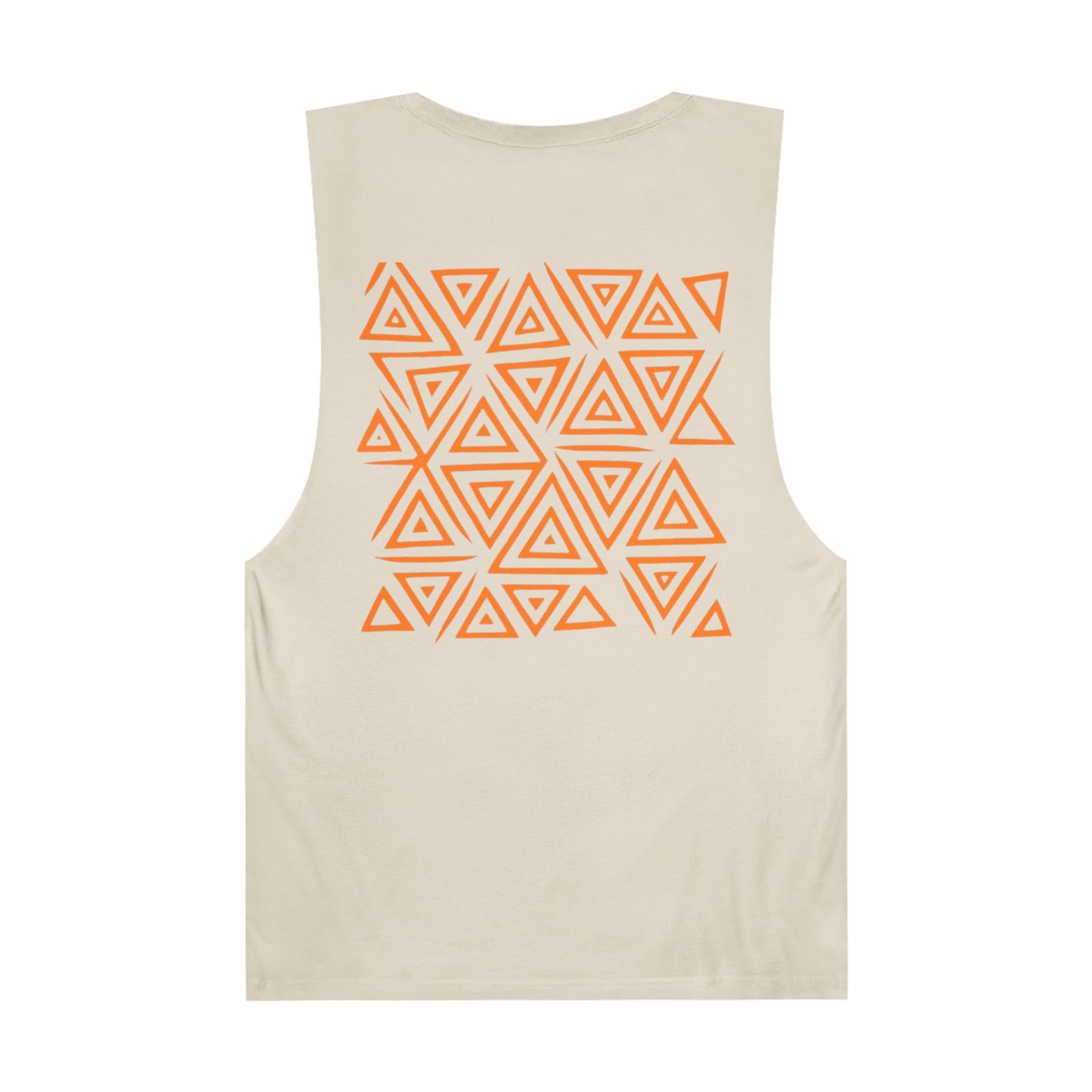 FULOVEK - Unisex Barnard Geometric Tribal ORANGE Tank Top | Casual Summer Wear, Beach Attire, Workout Shirt, Graphic Tee, Gift for Friends