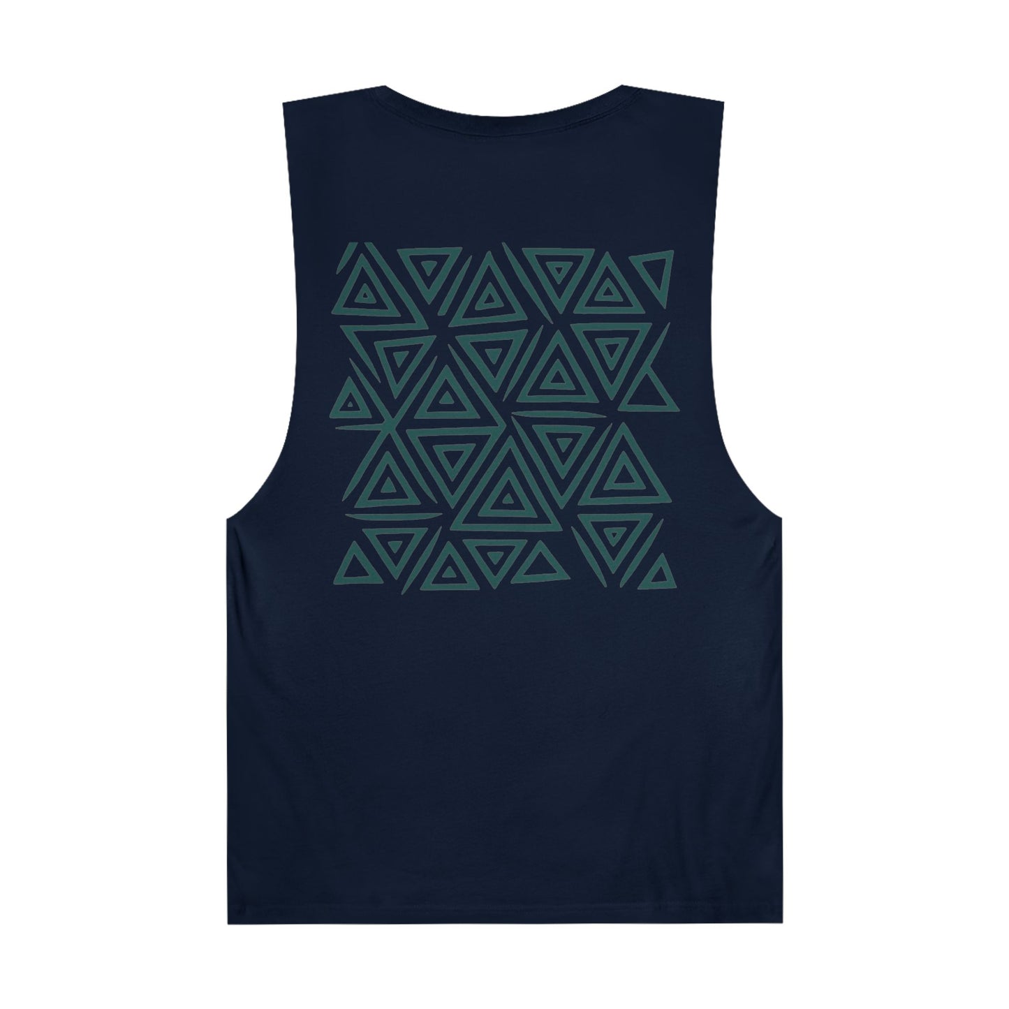 FULOVEK - Unisex Barnard Geometric Tribal DARK GREEN Tank Top | Casual Summer Wear, Beach Attire, Workout Shirt, Graphic Tee, Gift for Friends