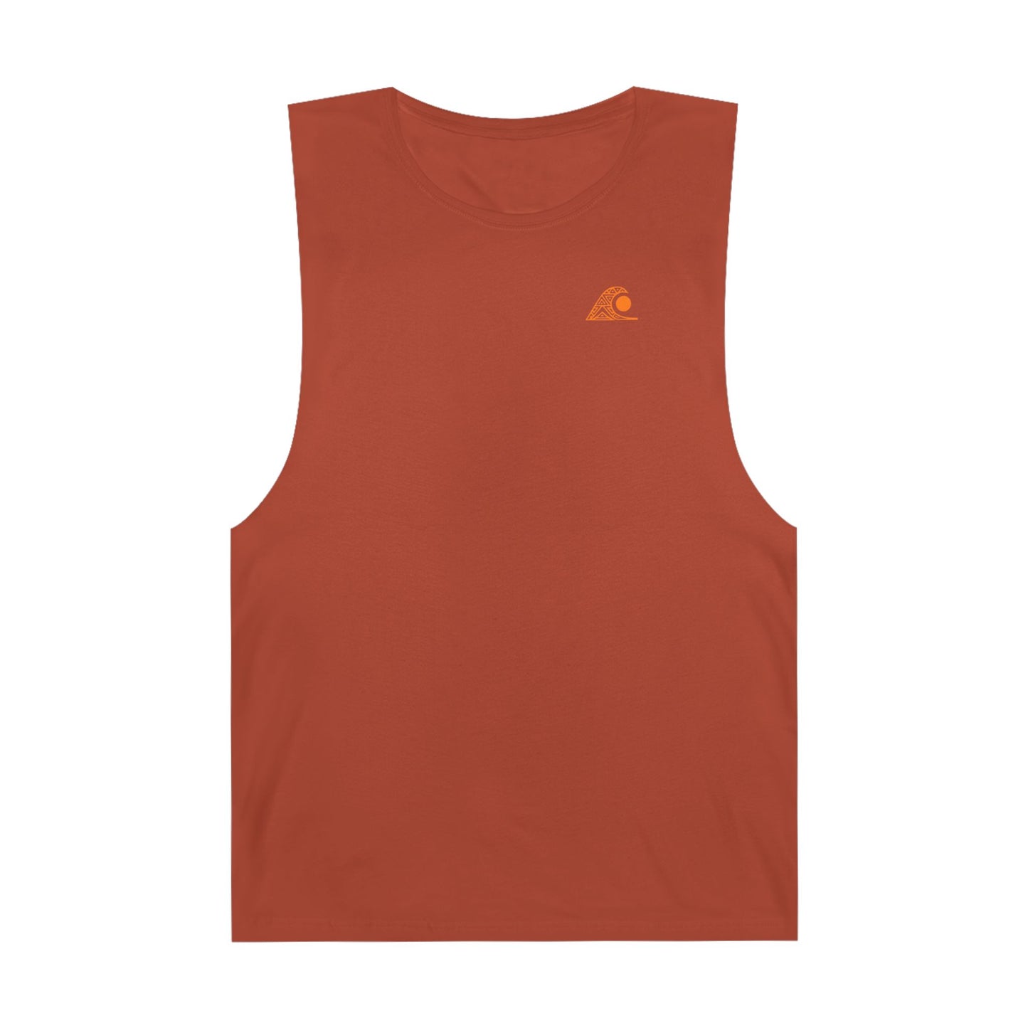 FULOVEK - Unisex Barnard Geometric Tribal ORANGE Tank Top | Casual Summer Wear, Beach Attire, Workout Shirt, Graphic Tee, Gift for Friends