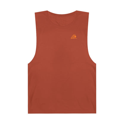 FULOVEK - Unisex Barnard Geometric Tribal ORANGE Tank Top | Casual Summer Wear, Beach Attire, Workout Shirt, Graphic Tee, Gift for Friends