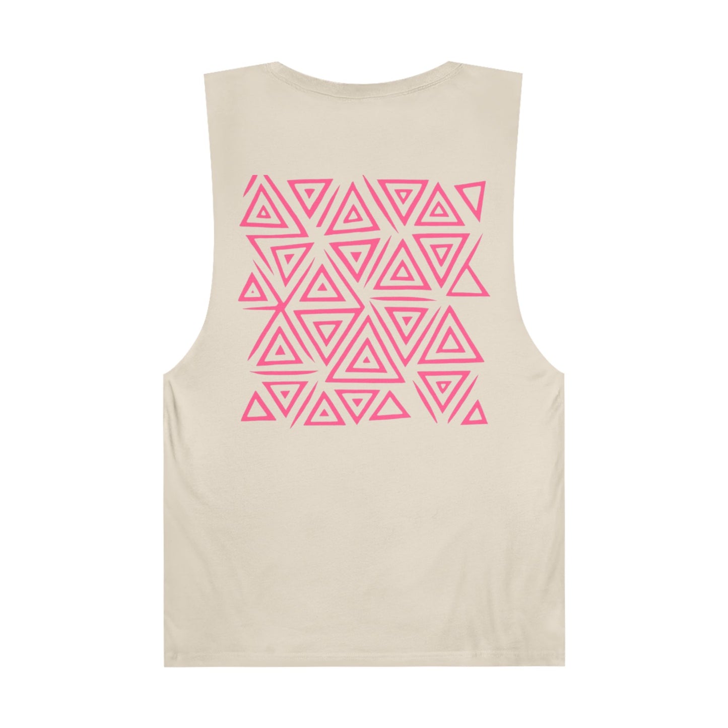 FULOVEK - Unisex Barnard Geometric Tribal PINK Tank Top | Casual Summer Wear, Beach Attire, Workout Shirt, Graphic Tee, Gift for Friends