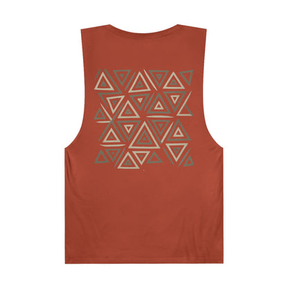 FULOVEK - Unisex Barnard Geometric Tribal GREY Tank Top | Casual Summer Wear, Beach Attire, Workout Shirt, Graphic Tee, Gift for Friends