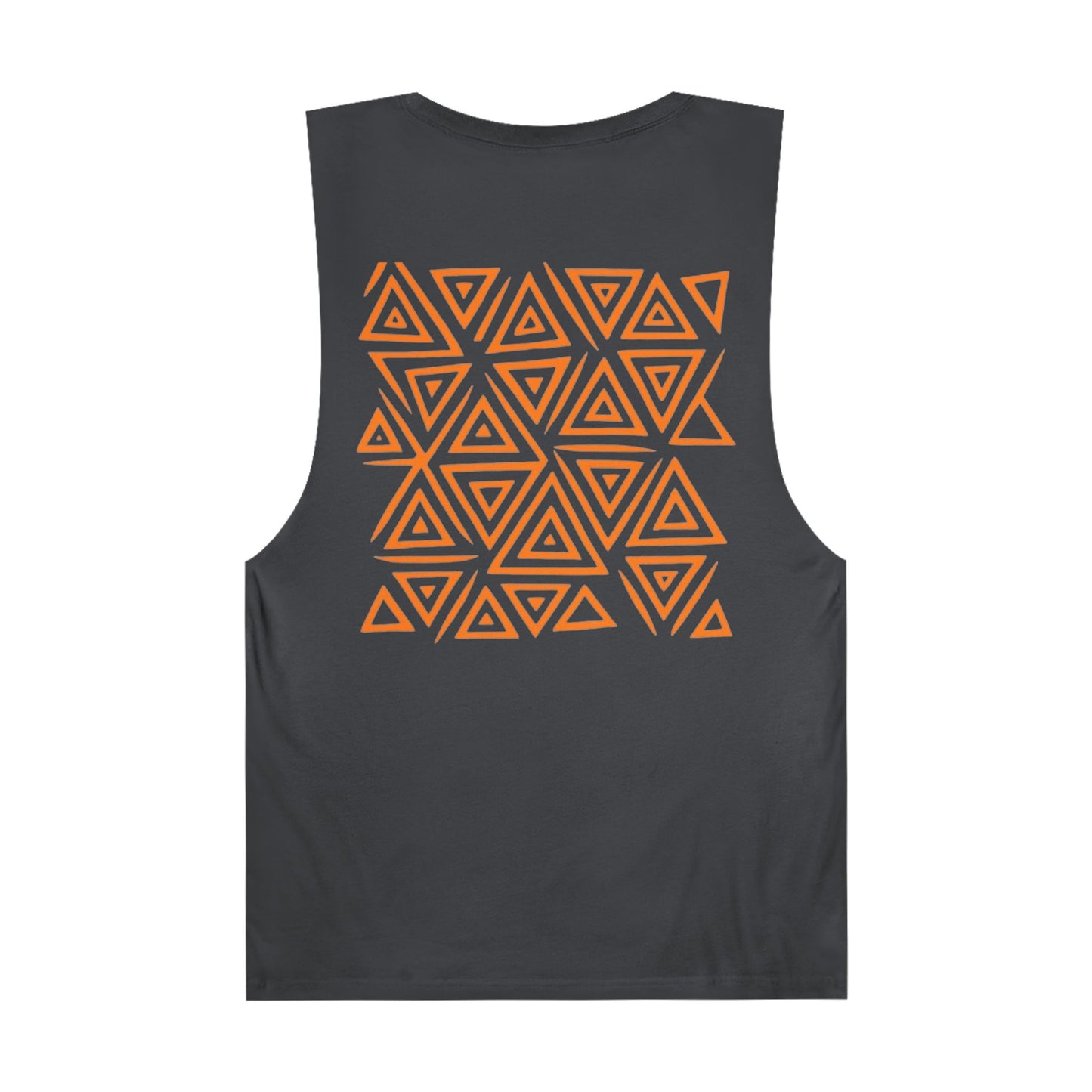 FULOVEK - Unisex Barnard Geometric Tribal ORANGE Tank Top | Casual Summer Wear, Beach Attire, Workout Shirt, Graphic Tee, Gift for Friends