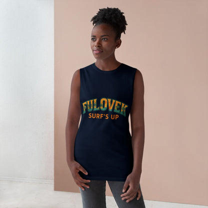 FULOVEK - Unisex Surf's Up Tank Top - Relaxed Casual Style for Beach Lovers