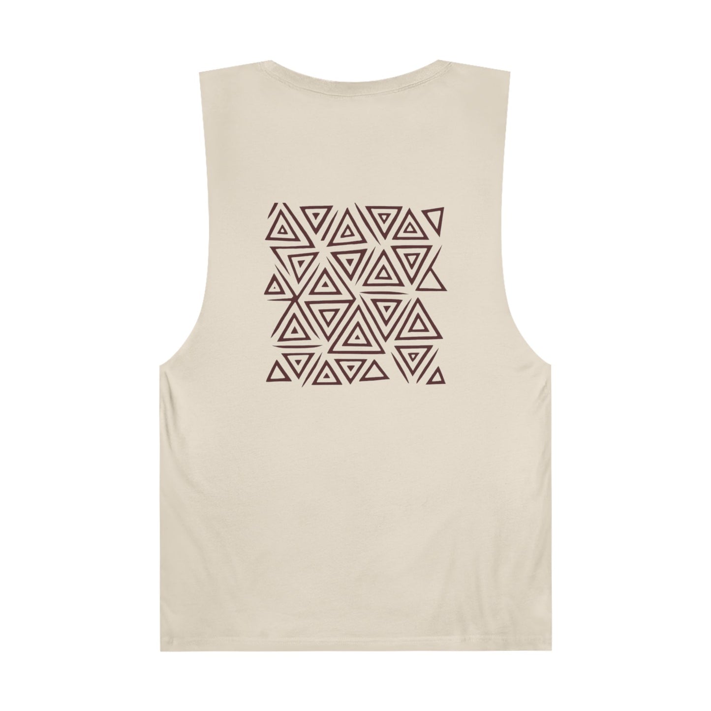 FULOVEK - Unisex Barnard Geometric Tribal BROWN Tank Top | Casual Summer Wear, Beach Attire, Workout Shirt, Graphic Tee, Gift for Friends