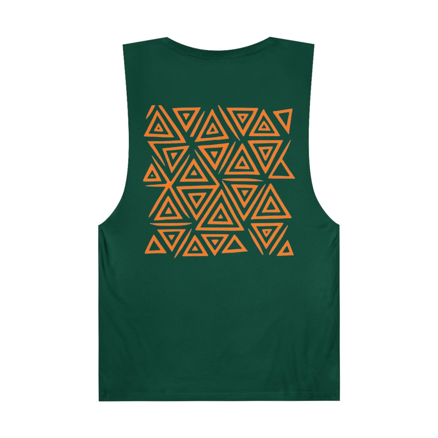 FULOVEK - Unisex Barnard Geometric Tribal ORANGE Tank Top | Casual Summer Wear, Beach Attire, Workout Shirt, Graphic Tee, Gift for Friends