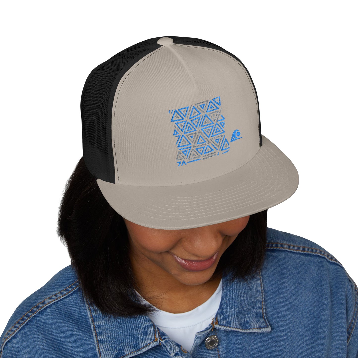 FULOVEK - Tribal Bohemian Embroidered 5 Panel Trucker Cap, Casual Streetwear Hat, Festival Accessory, Summer Fashion, Unique Gift Idea